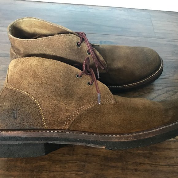 FRYE Dakota Crepe Chukka Brown Suede Leather Boots - Picture 2 of 12